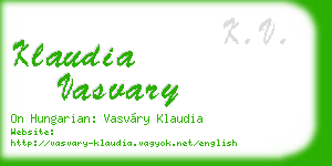 klaudia vasvary business card